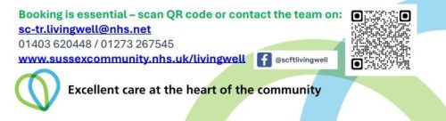 Contact details and QR code to book places