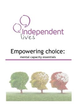 Empowering choice: mental capacity essentials workbook cover. An image of three trees shapes like heads in a profile view