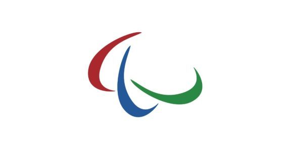 Paralympics logo consisting of three curved shapes in red, blue, and green